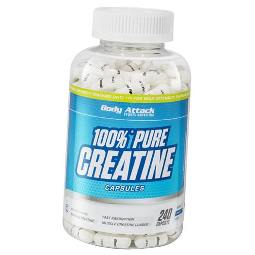 

Креатин Моногидрат, 100% Pure Creatine, Body Attack 240капс (31251001)