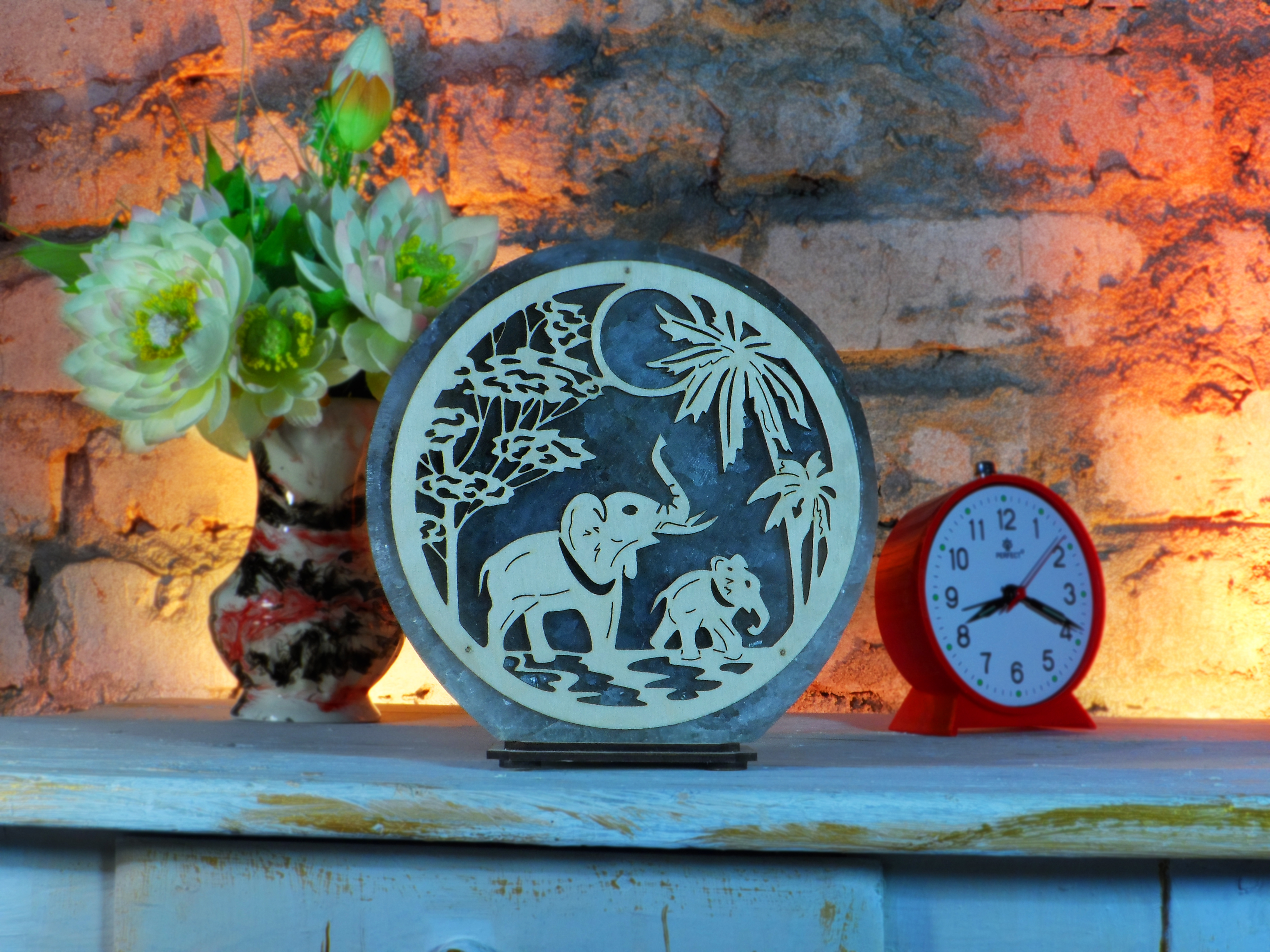 

Соляная лампа A-salt светильник Слоны Wood 3-4кг