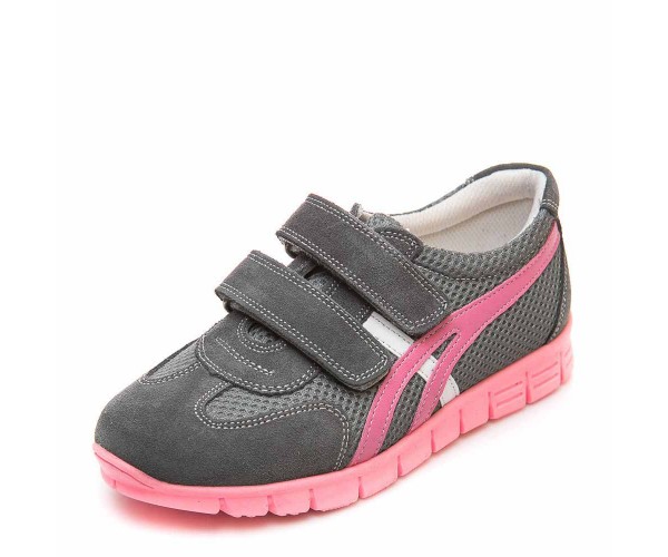

Кроссовки minipicco F6024 2лип серые/розов (31-35) 32р 21 см