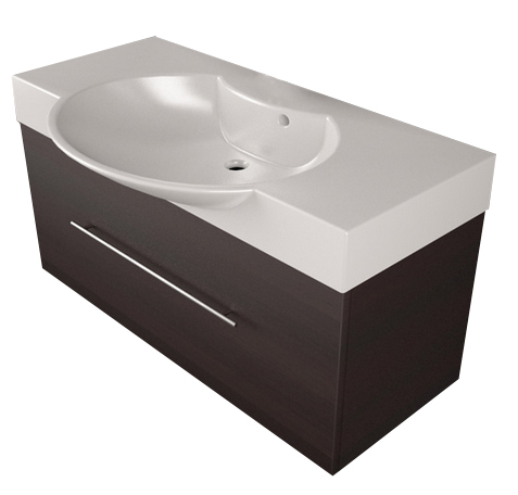 

Тумба Fancy Marble Sumatra 980 (ШН-980 + 3410101) венге с раковиной Carme 980 (3410101) (18991)