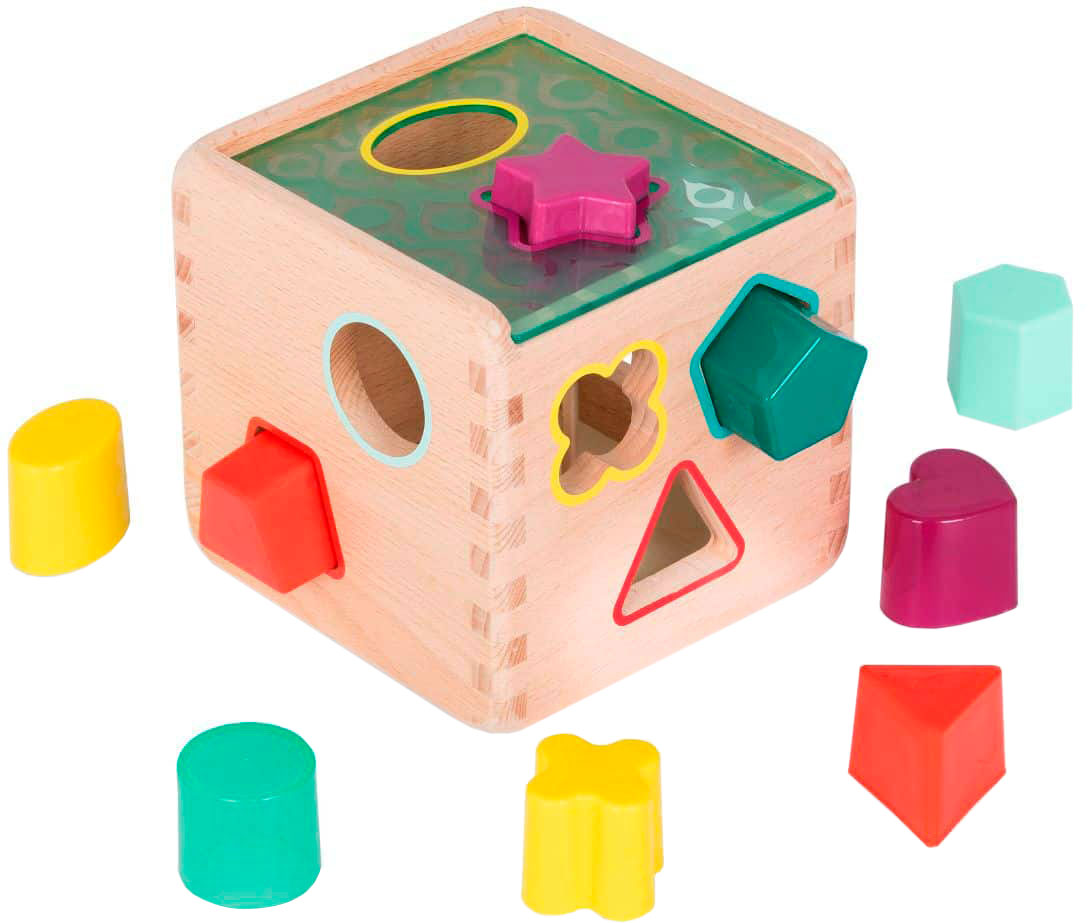Акція на Развивающая деревянная игрушка-сортер Battat Волшебный куб (BX1763Z) від Rozetka UA