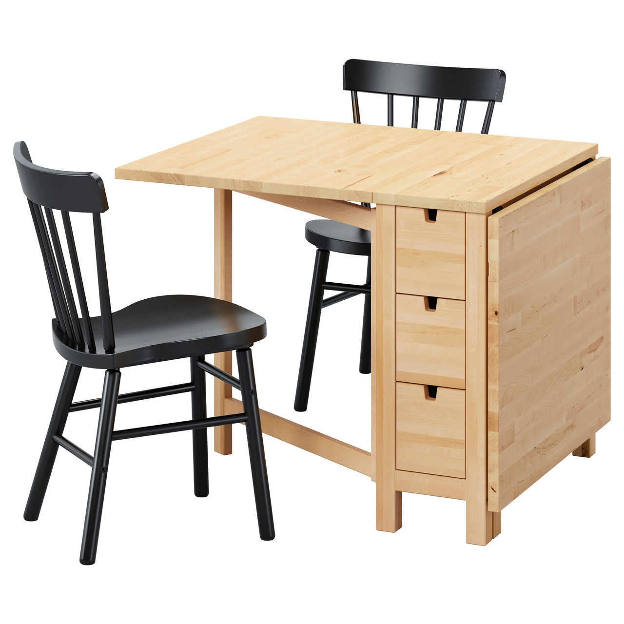 Комплект для їдальні IKEA (ІКЕА) NORDEN / NORRARYD 89см стіл і 2 крісла