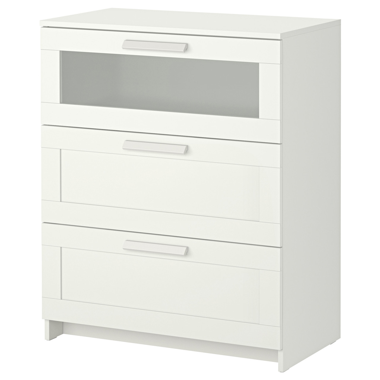 

Комод с 3 ящиками IKEA (ИКЕА) BRIMNES белый матовое стекло (802.180.24)