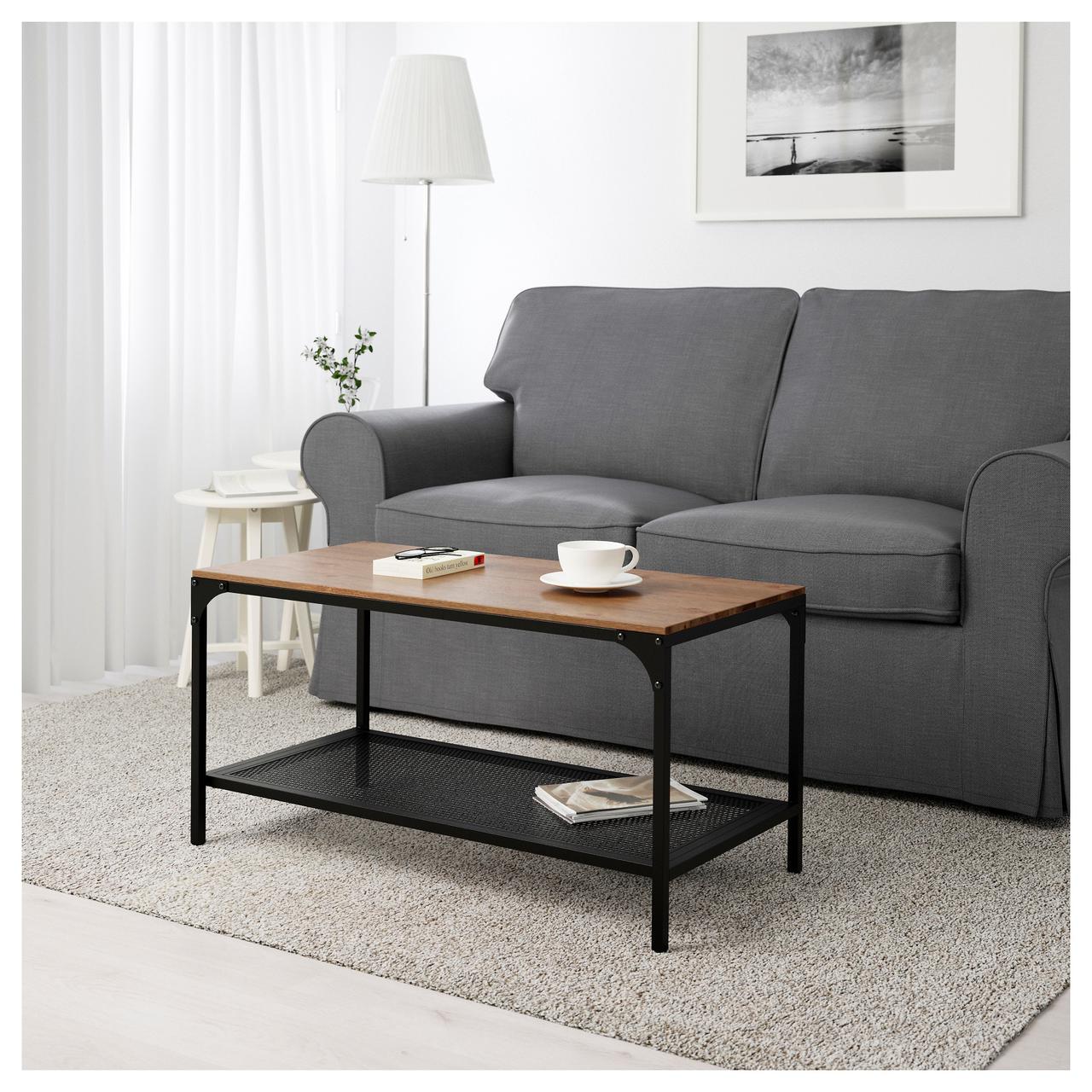 Кофейный столик IKEA (ИКЕА) FJÄLLBO 90x46см черный (703.354.86) – фото ...