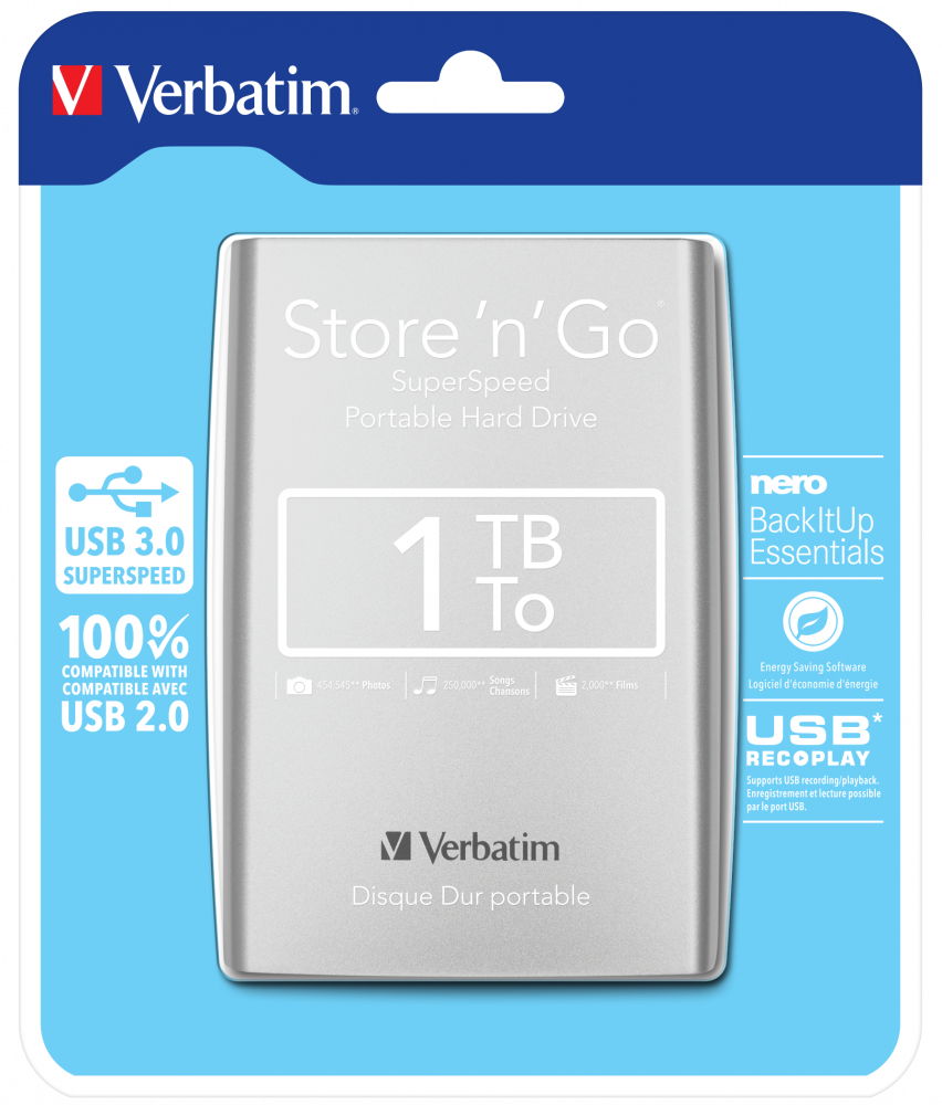 Внешний жесткий диск Verbatim HDD ext. 2,5 1TB Store 'n' Go USB 3.0 ...