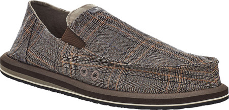 

Мужские мокасины Sanuk Pick Pocket Plaid Moc Toe Slip On Brown Canvas 40