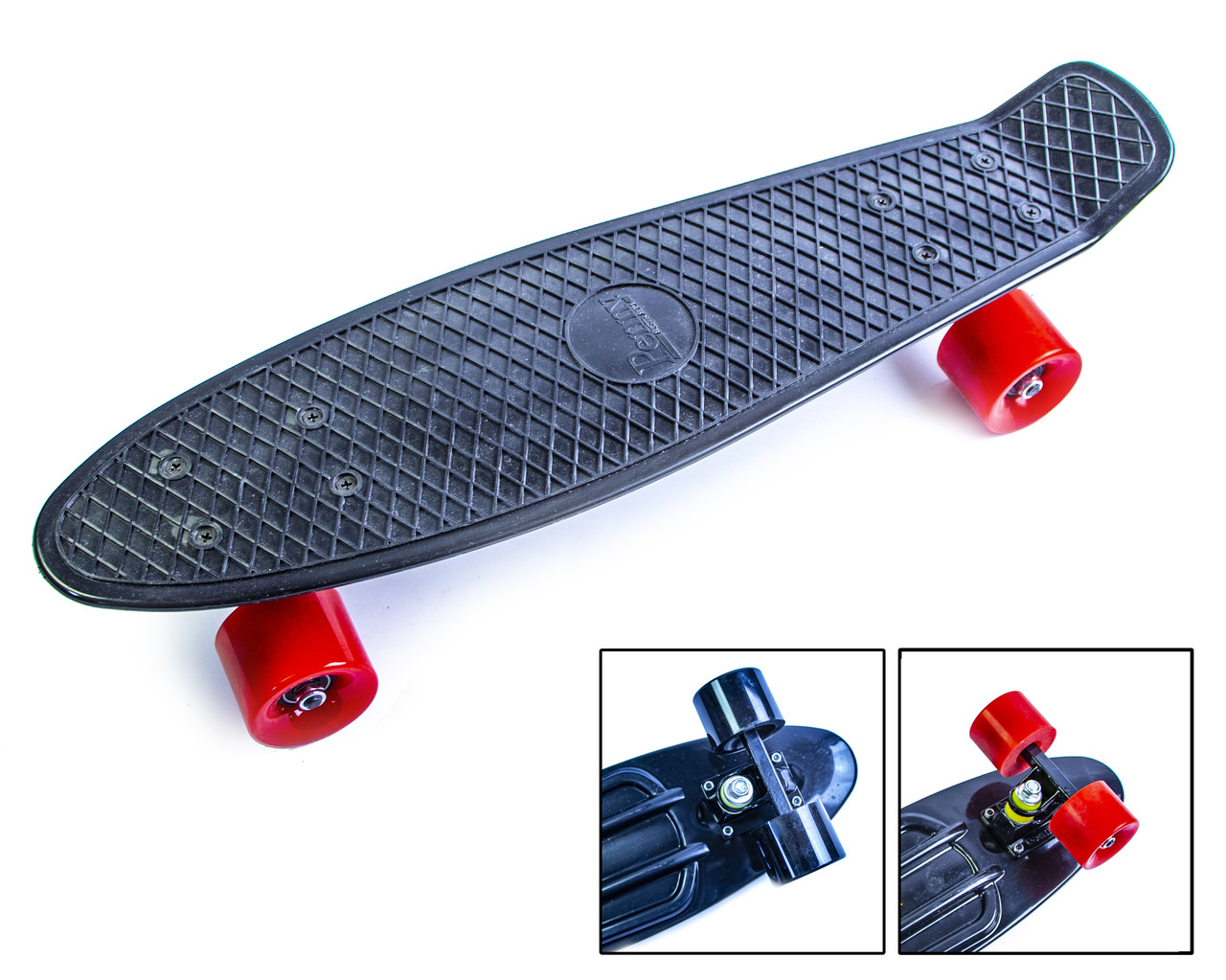 

Скейтборд, Penny Board Черный - Красные колеса