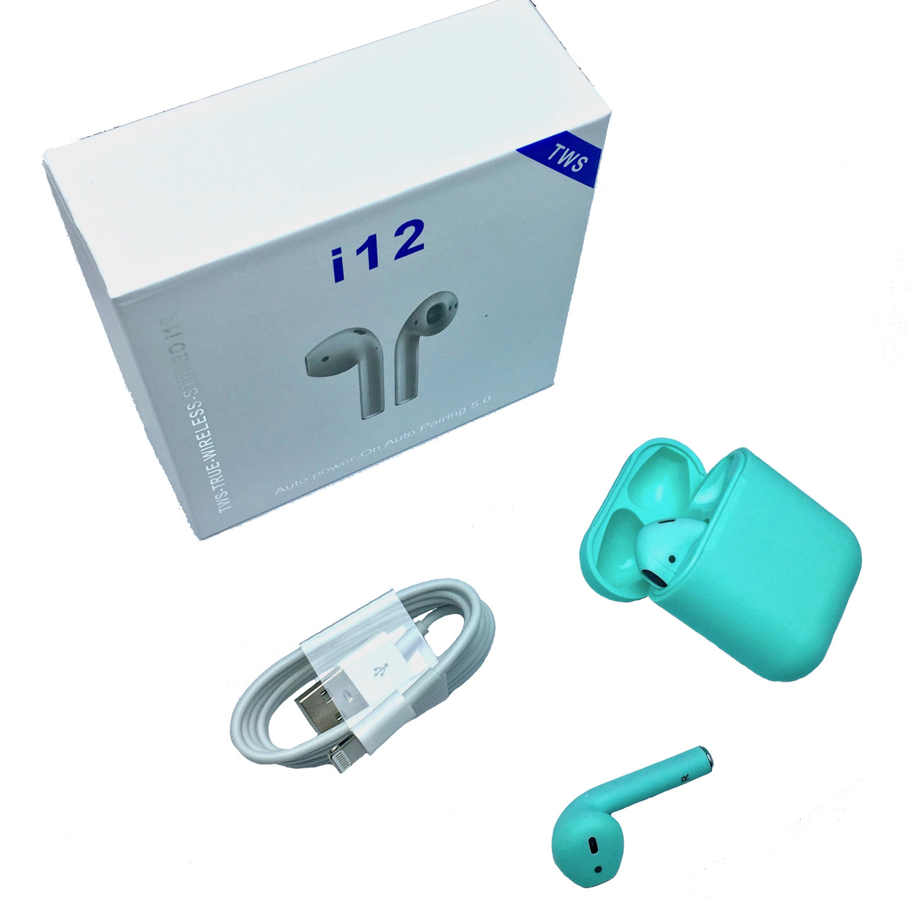 

Наушники беспроводные TWS i12 (mint)