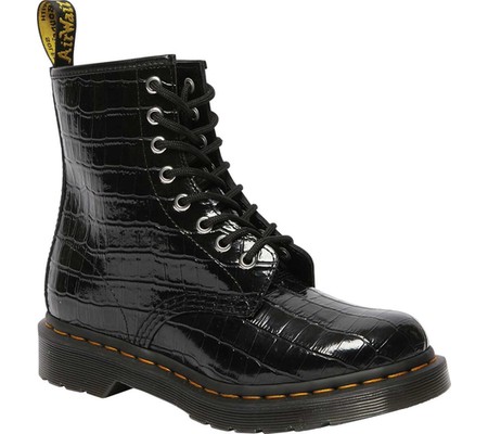 

Женские ботинки Dr. Martens 1460 8-Eye Boot W Black Patent Lamper Croc Leather 42