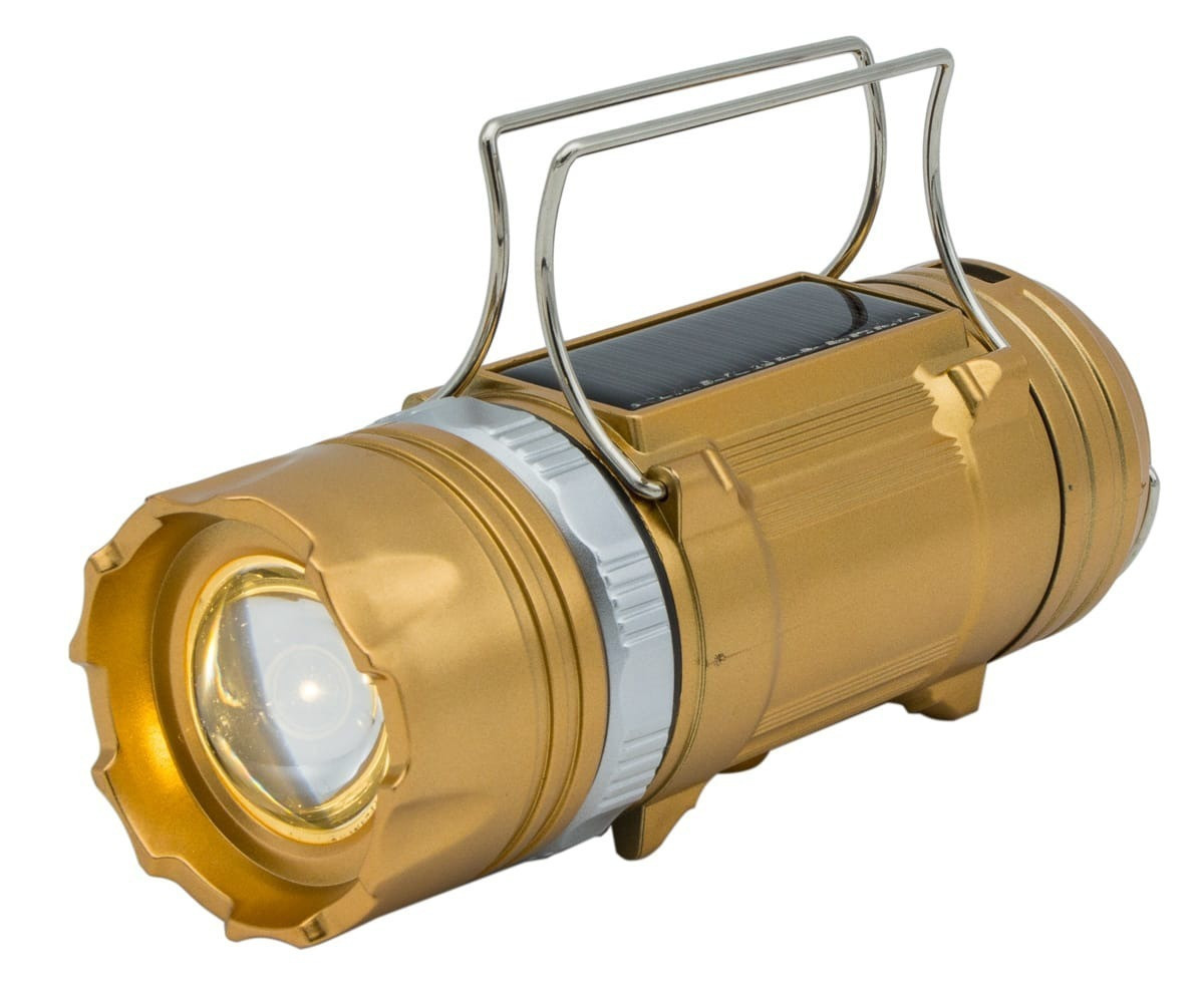 

Аккумуляторная кемпинговая LED лампа Sheng Ba SB 9699 c фонариком и солнечной панелью Gold