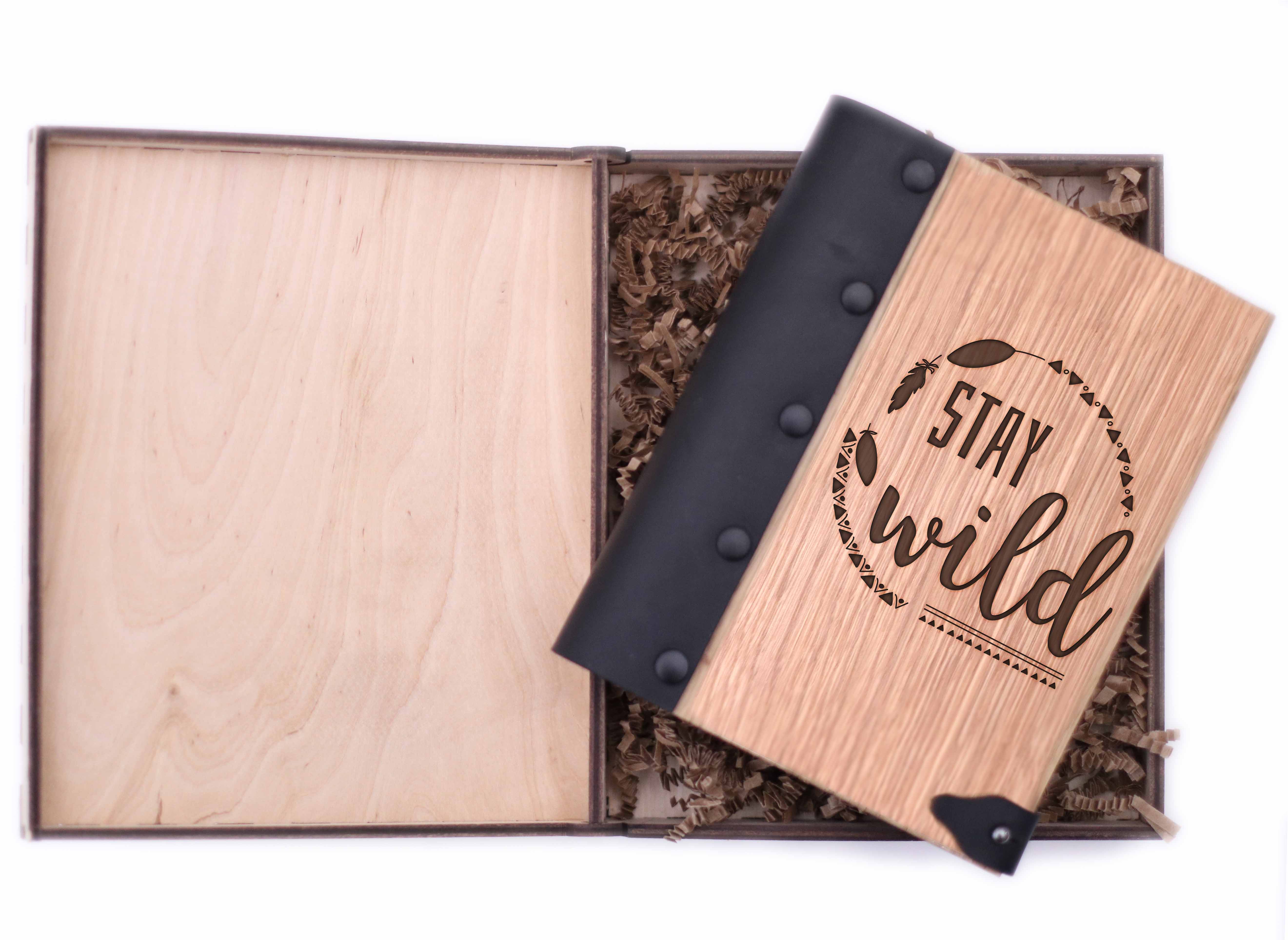 

Блокнот WOODEN NOTEBOOK Stay Wild Деревянная обложка А6 в точку 80 листов (WN0046)
