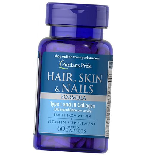 

Формула для кожи, волос и ногтей, Hair, Skin & Nails Formula, Puritan's Pride 60каплет (36367174)
