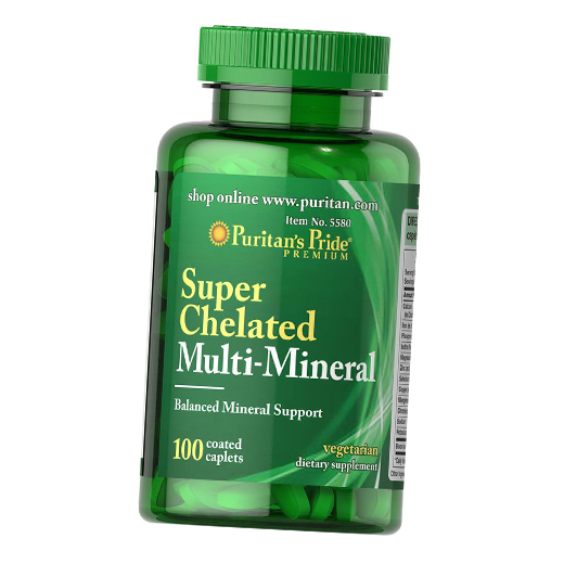 

Хелатные Мультиминералы, Super Chelated Multi-Mineral, Puritan's Pride 100каплет (36367144)