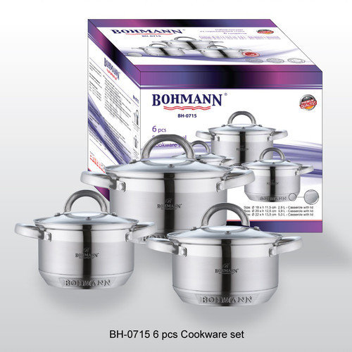 

Набор кастрюль из нерж. стали 6 пред. Bohmann BH 0715