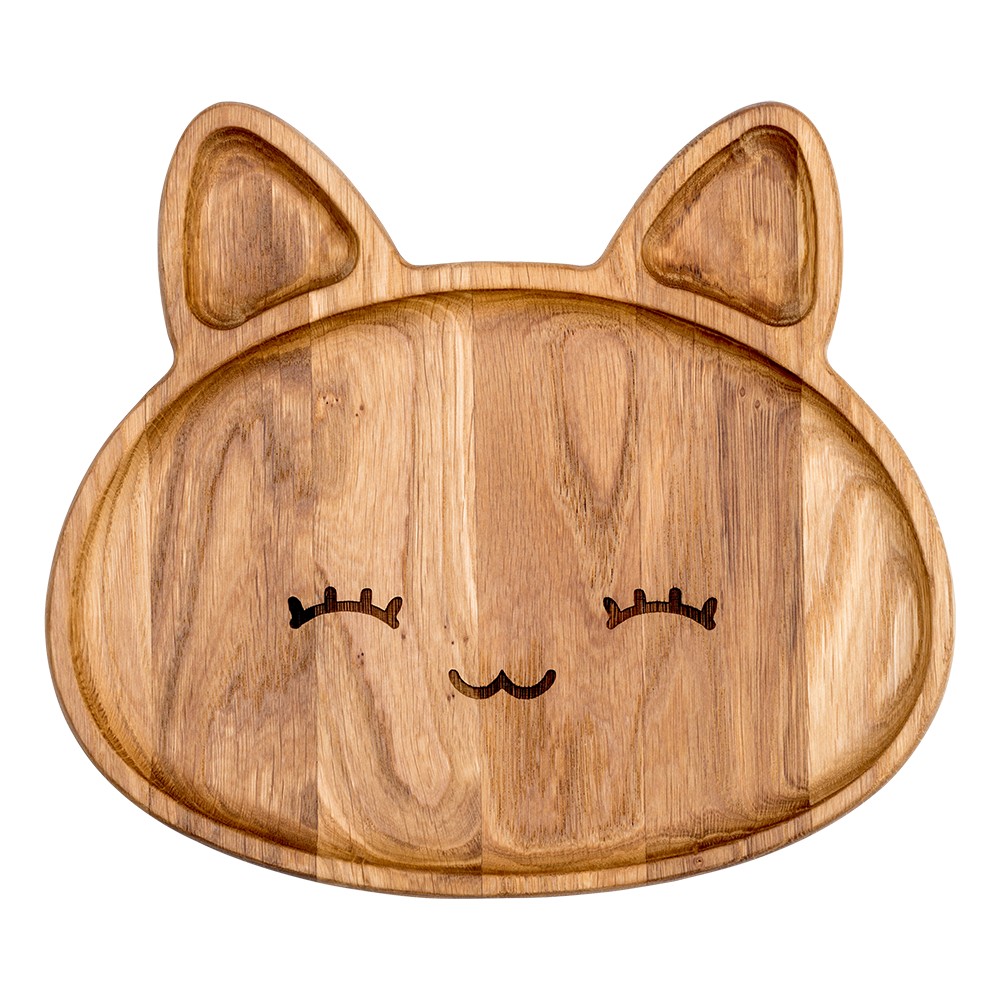 

Деревянная тарелка Woodstuff Котик 25х22 см