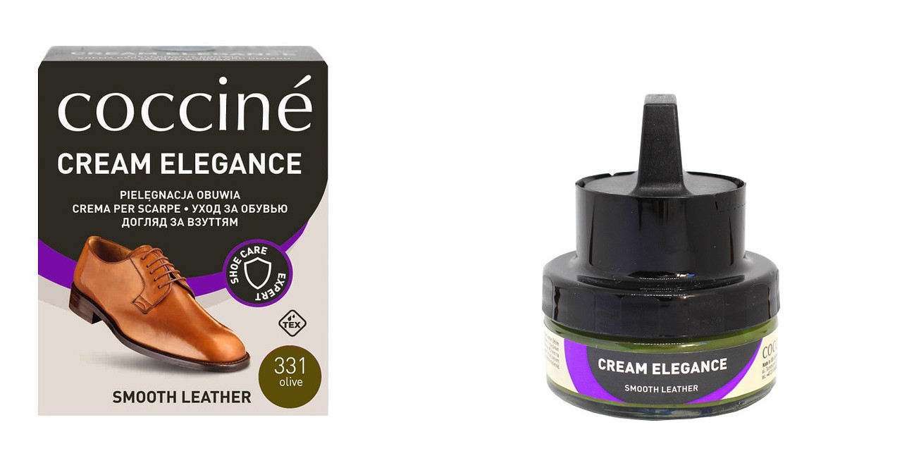 

Крем для обуви с губкой Coccine CREAM ELEGANCE Оливковый 50мл 55/26/50/331