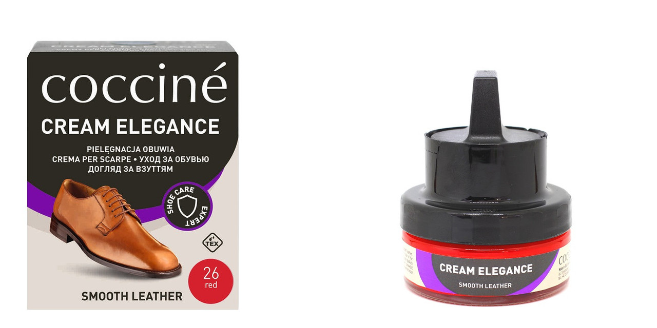 

Крем для обуви с губкой Coccine CREAM ELEGANCE Красный 50мл 55/26/50/26