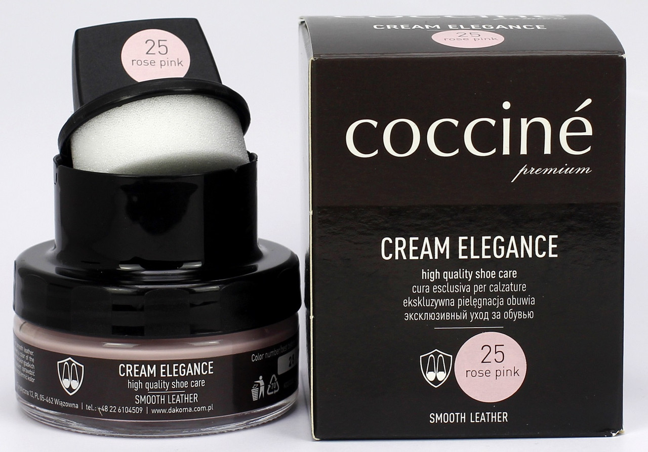 

Крем для обуви с губкой Coccine CREAM ELEGANCE Розовый 50мл 55/26/50/25
