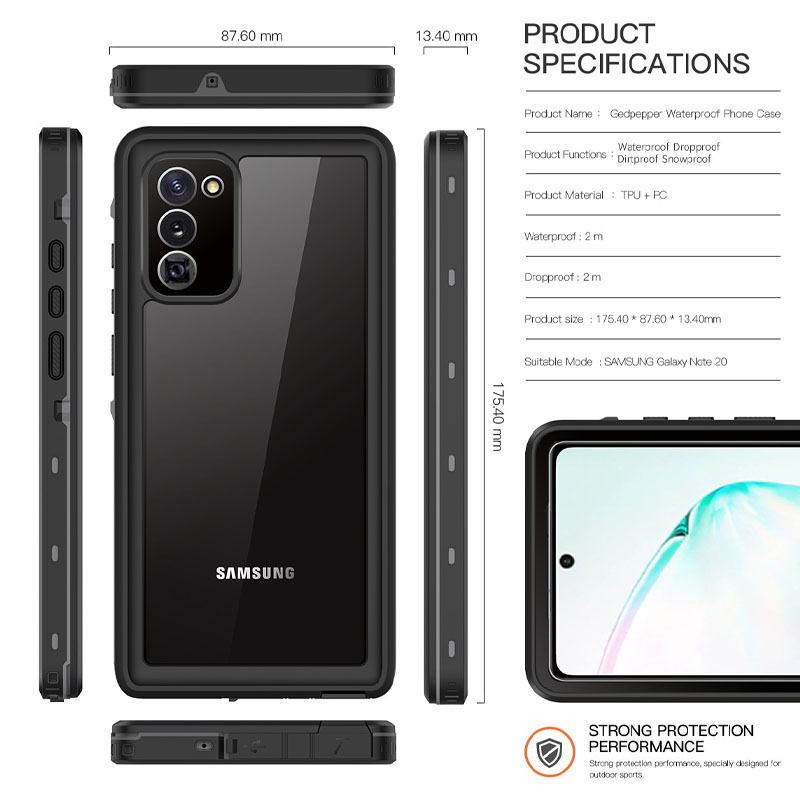 

Водонепроницаемый чехол Shellbox для Samsung Galaxy Note 20 Черный Без бренда