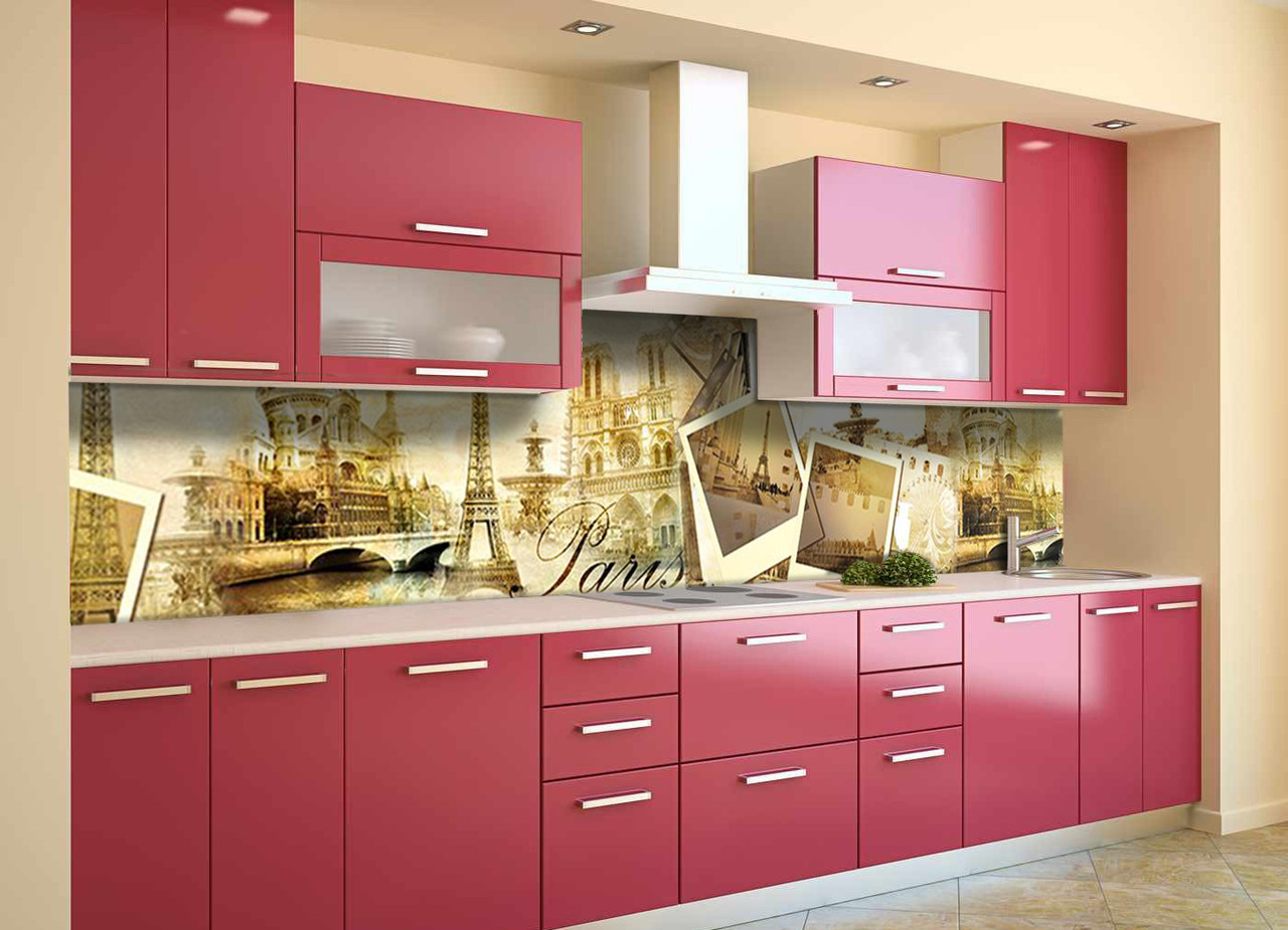 

Скинали на кухню Zatarga «Винтажный Париж» 600х3000 мм виниловая 3Д наклейка кухонный фартук самоклеящаяся Z180829/2