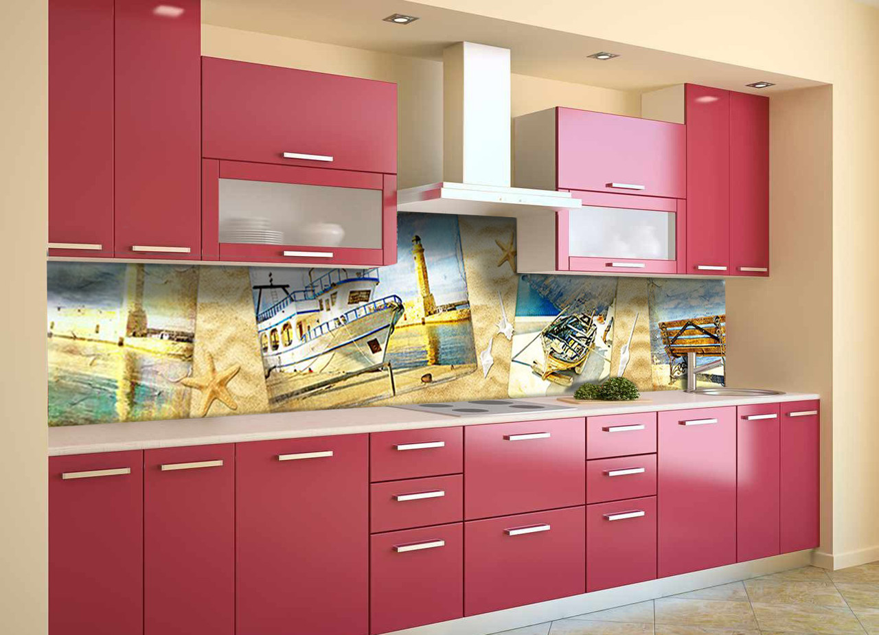 

Скинали на кухню Zatarga «Море в фотографиях» 600х3000 мм виниловая 3Д наклейка кухонный фартук самоклеящаяся Z180847/2