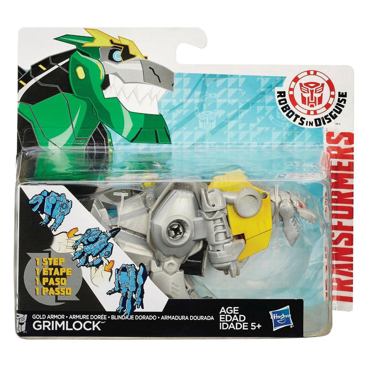

Игрушка Трансформер Hasbro Гримлок в золотой броне. Роботы под прикрытием - Gold armor Grimlock, Rid, 1-Step (143125)