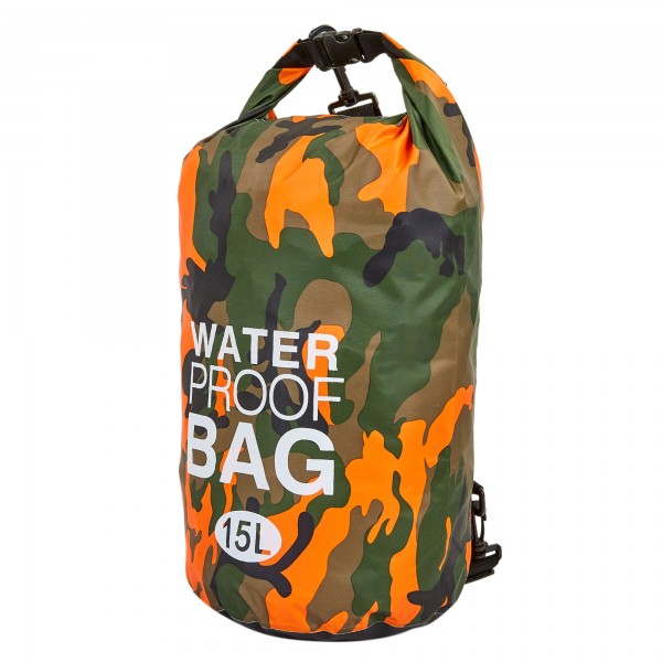 

Водонепроницаемый гермомешок Waterproof Bag 15л TY-6878-15 камуфляж оранжевый (KL00129)