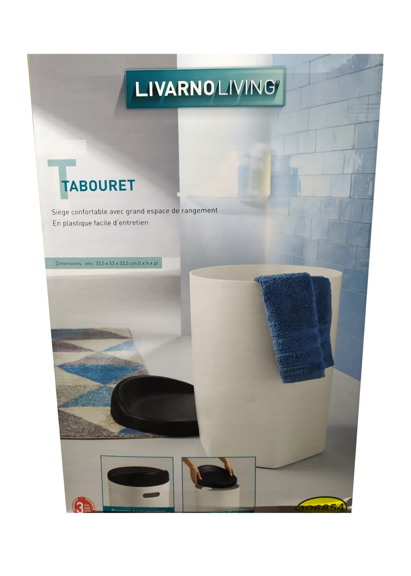 

Корзина для белья и табурет 2в1 Livarno living 53х33,5х33,5см Белый 32000000214238