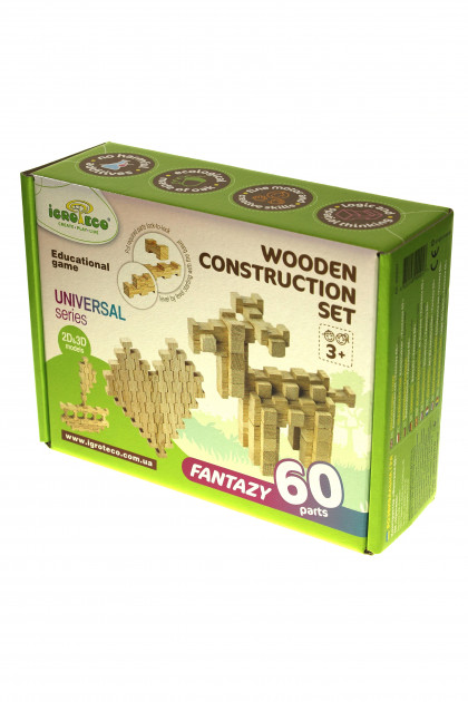 

Деревянный конструктор Игротеко Фантазия 60 деталей