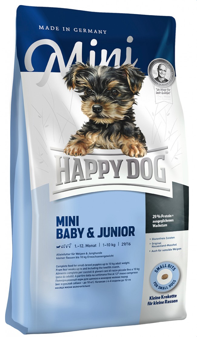 

Сухой корм Happy Dog Mini Baby Junior для щенков малых пород птица 4 кг