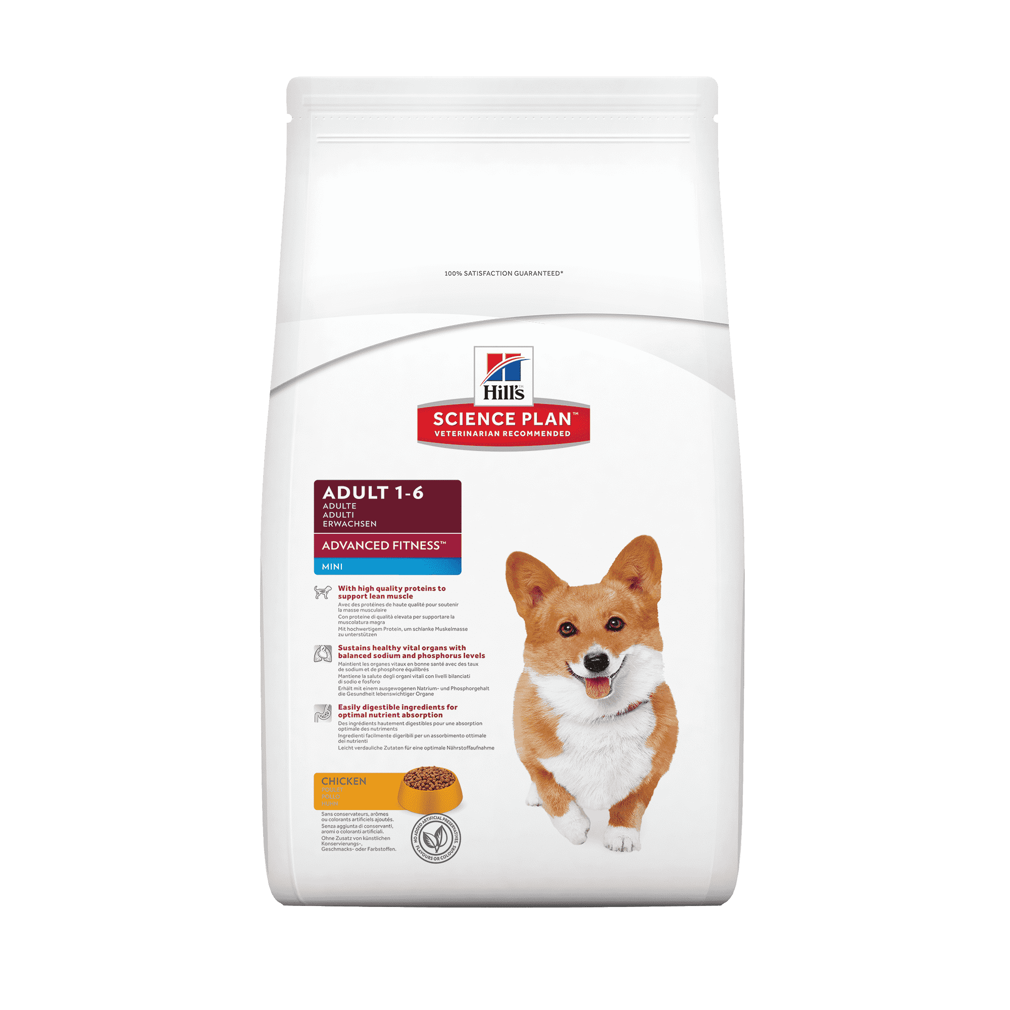

Сухой корм Hill's Хилс Canine Adult Mini Chicken Advanced Fitness для взрослых собак мелких пород курица 2.5 кг