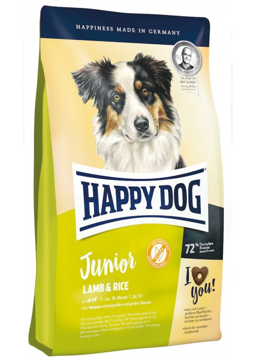 

Сухой корм Happy Dog Junior Lamb Rice для щенков и юниоров средних и крупных пород ягненок 10 кг