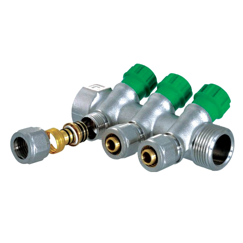

Коллектор вентильный с фитингом KR.1123-3 3/4”x3 WAYS KR2830 Koer (KR2830)
