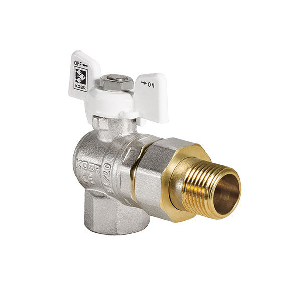 

Кран с американкой 3/4" KR.228.W угловой белый KR0100 Koer Белый (KR0100)