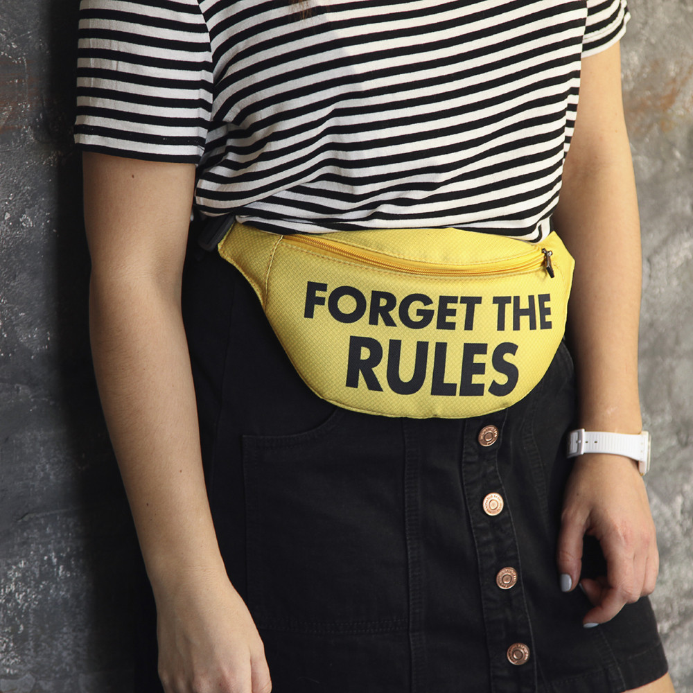 

Сумка на пояс бананка Bumbag Presentville Forget the rules 27х16 см