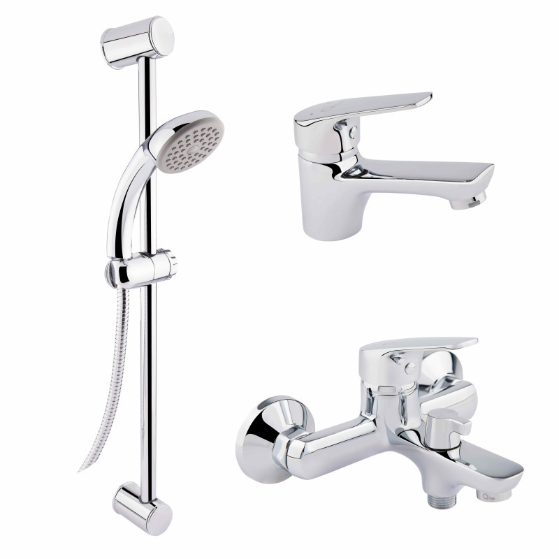 

Набор смесителей для умывальника, ванны и душевая стойка Q-tap Set C0RM 35-111 хром (46836)