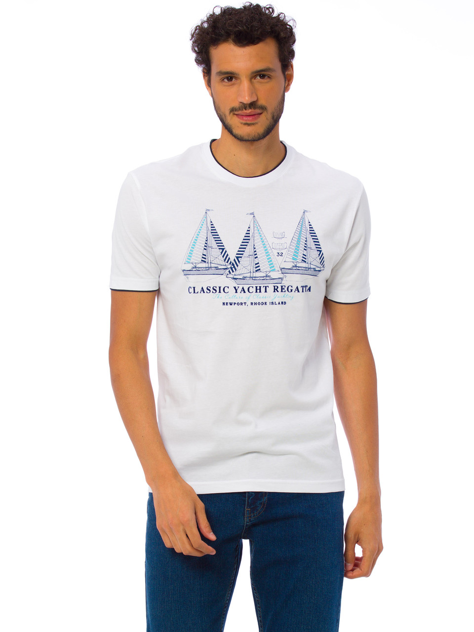 

Футболка LC Waikiki Classic Yacht Regatta  Белая (LCW T-shirt -1394-3, Футболка LC Waikiki Classic Yacht Regatta XL Белая (LCW T-shirt -1394-3)