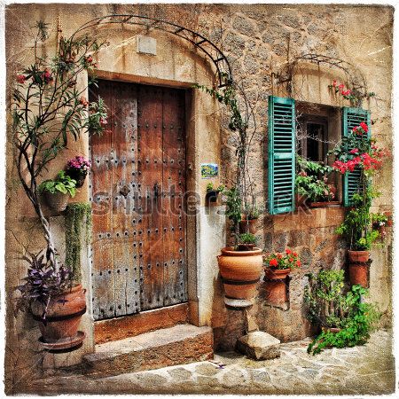 

Фотообои ArtSide Дворик (107933081) Штукатурка