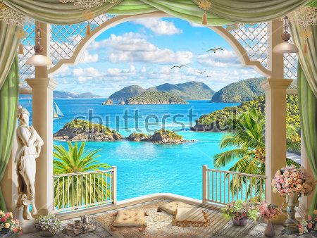 

Фотообои ArtSide Вид с балкона (402704770) Штукатурка