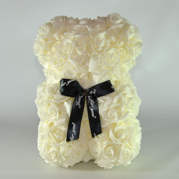 

Мишка из роз Bear Hoft&Wessel Flowers 27 см White (hub_FlqQ58747)