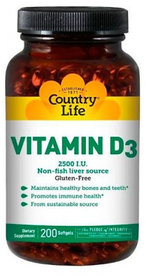 

Витамины Country Life VITAMIN D3 2500 IU 60 капсул (015794058038)