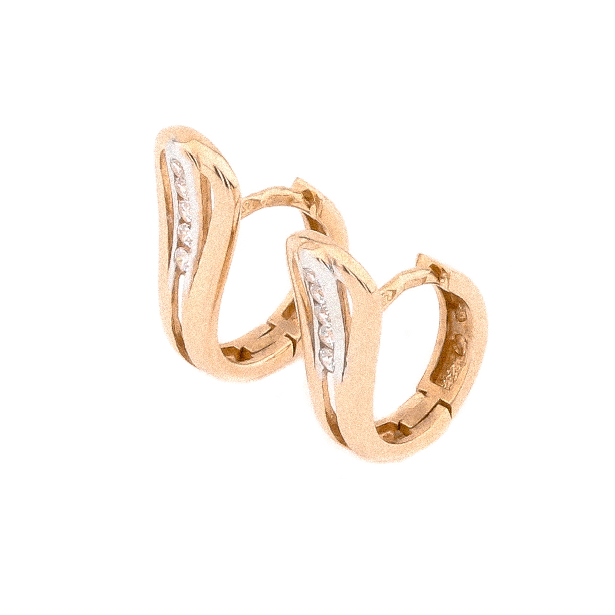 

Золотые серьги с фианитами C12450 Диамант