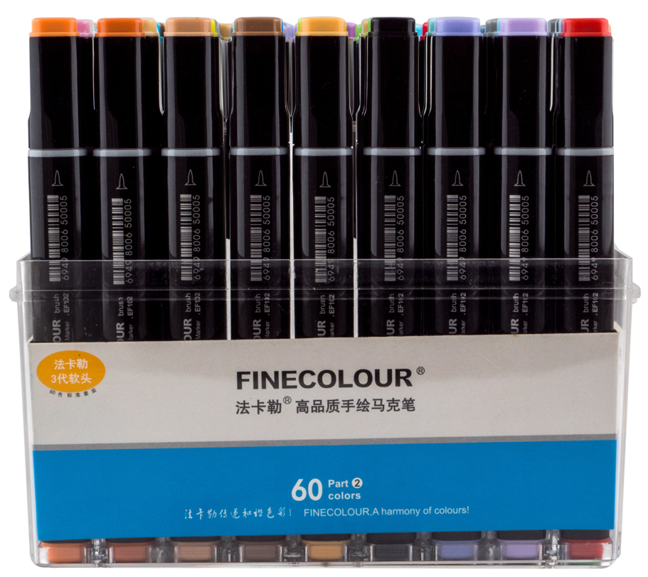

Набор маркеров Finecolour Brush 60 цветов (EF102-TB60)