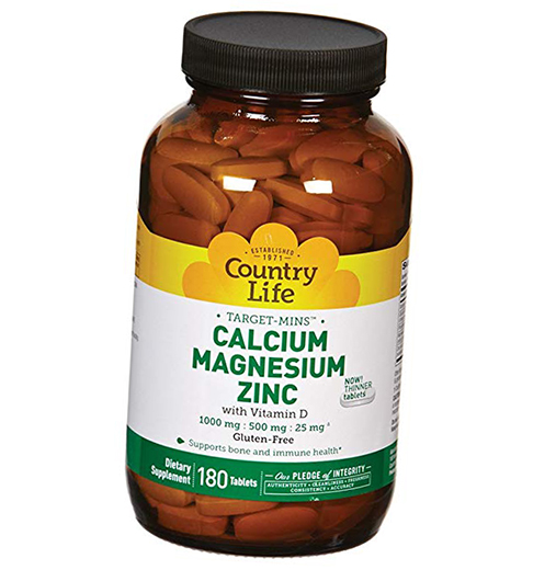 

Country Life Calcium Magnesium Zinc Vitamin D 180таб (36124059)