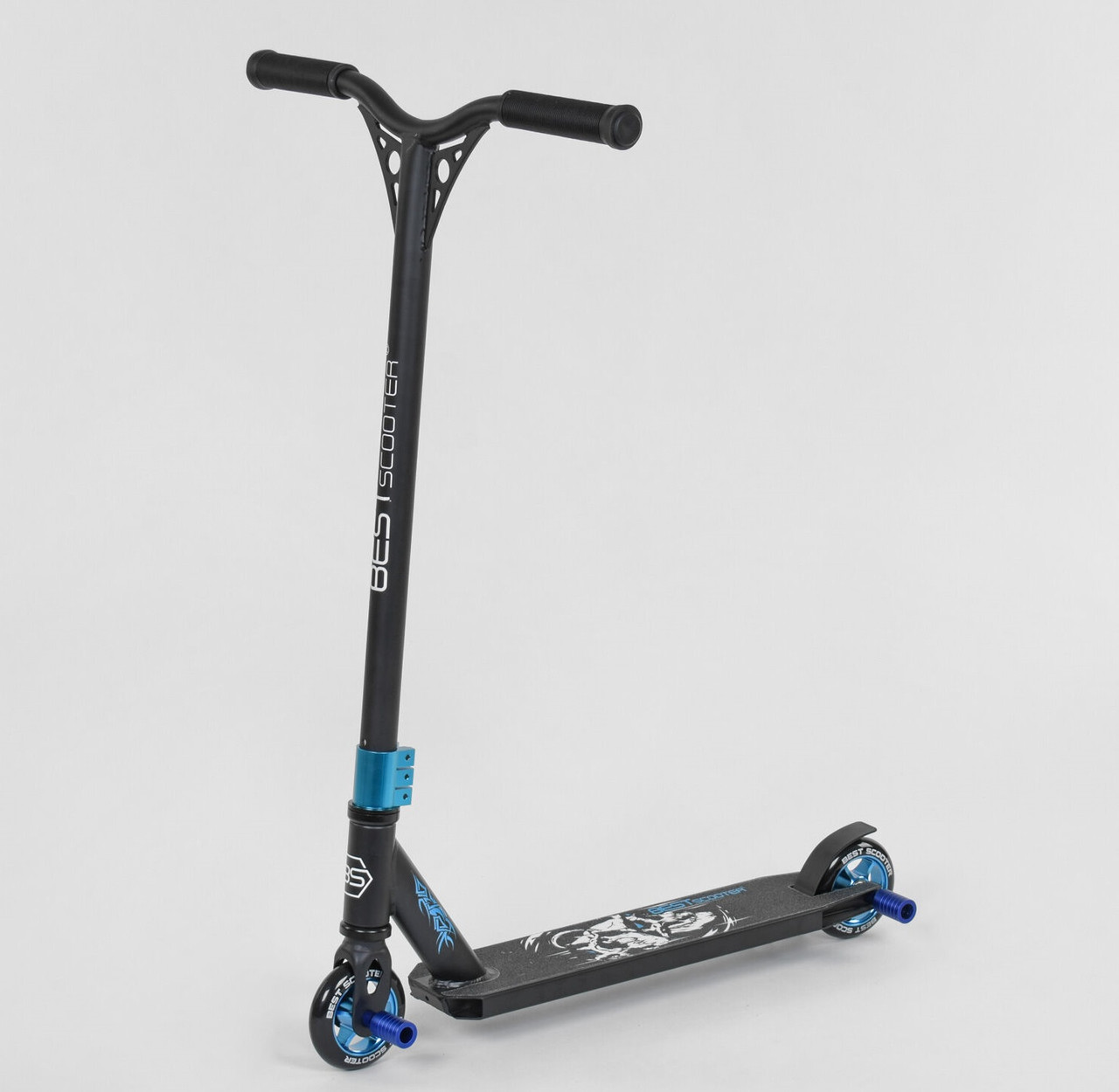 

Самокат трюковый с пегами Best Scooter синий