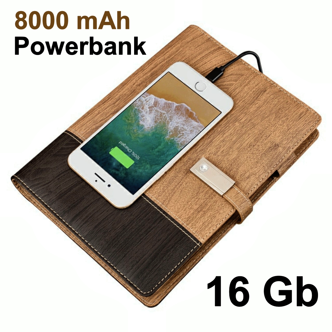 

Бизнес ежедневник-органайзер Masslinna с флешкой и Powerbank + комплект USB-выходов Braun (MS-53010)