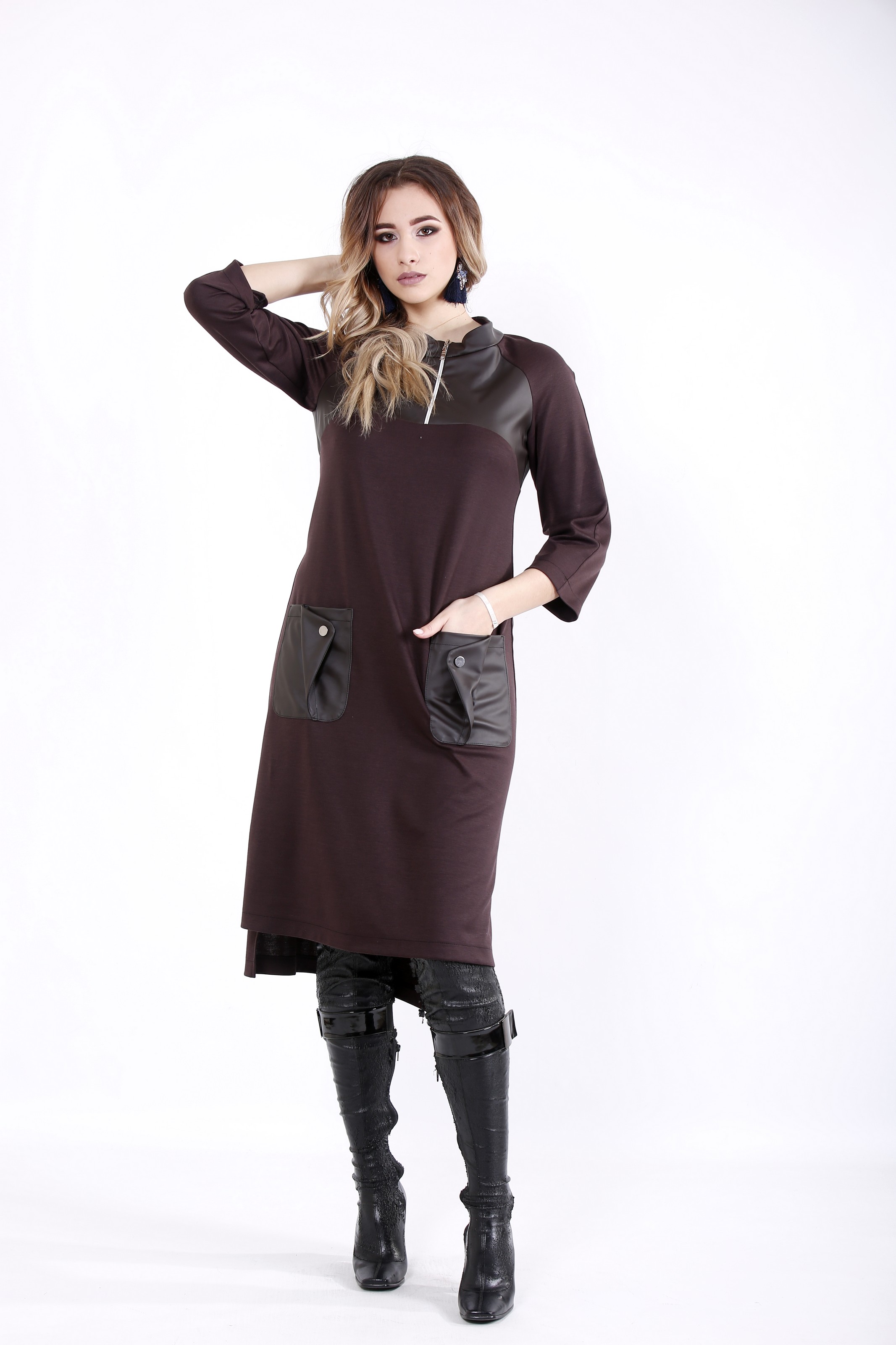 

Платье GARRY-STAR 01054-1  Коричневый, Платье GARRY-STAR 01054-1 46 Коричневый
