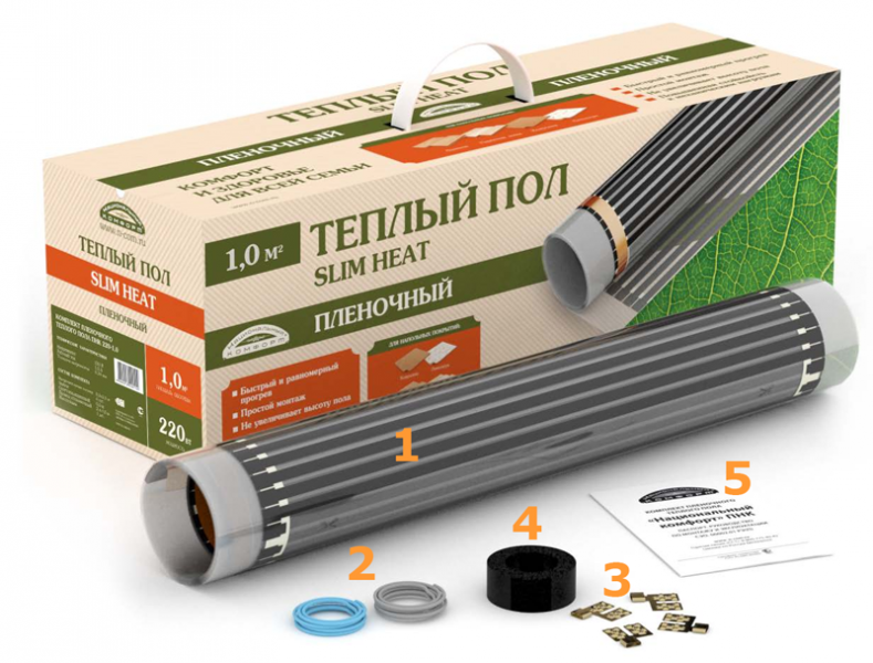 

Комплект пленочного теплого пола "Наш комфорт" ПНК - 220 - 220/0,5 - 1