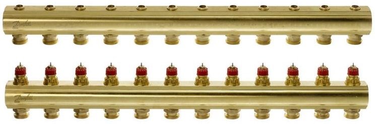

Коллектор Danfoss FHF 12+12 без ротаметров, латунь