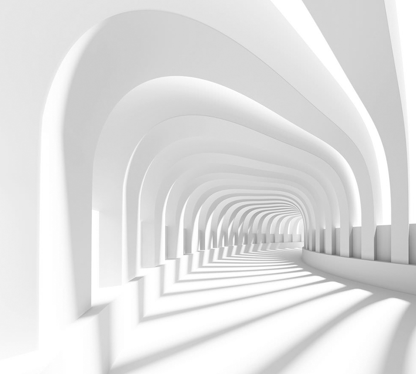 

3D Фотообои флизелиновые DeCors Белый проход 300x270 см 3 сегмента (181097ф)